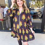THML - Black Floral Mini Dress-510 Mini-THML-July & June Women's Fashion Boutique Located in San Antonio, Texas