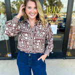 The Wrenlee Blouse - Chocolate Brown-200 Fashion Blouses-POLOGRAM-July & June Women's Fashion Boutique Located in San Antonio, Texas