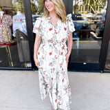 Autumn Garden Midi Dress-500 Midi-ENTRO-July & June Women's Fashion Boutique Located in San Antonio, Texas