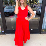 The Summertime Savvy Midi Dress - Red-500 Midi-SKIES ARE BLUE-July & June Women's Fashion Boutique Located in San Antonio, Texas