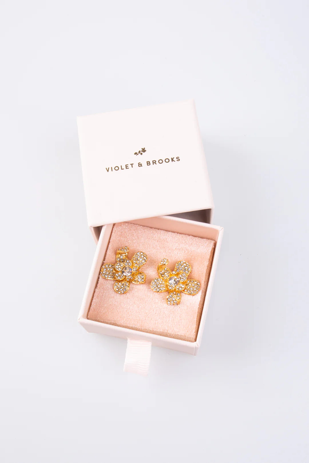Crystal Floral Boxed Earrings-120 Jewelry & Hair-Violet + Brooks-July & June Women's Fashion Boutique Located in San Antonio, Texas