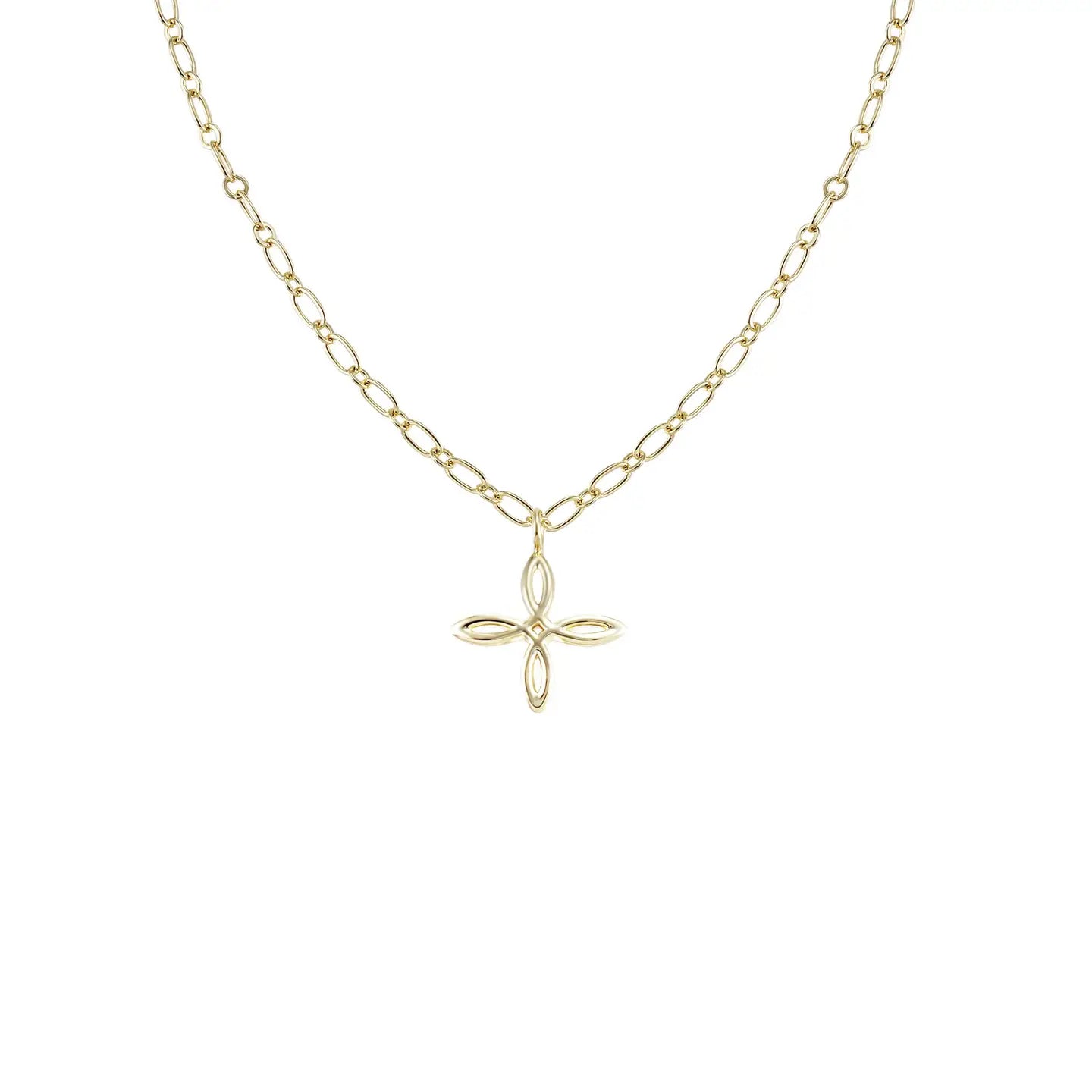 Natalie Wood - She's Classic Cross Drop Necklace in Gold-110 Jewelry & Hair-Natalie Wood-July & June Women's Fashion Boutique Located in San Antonio, Texas