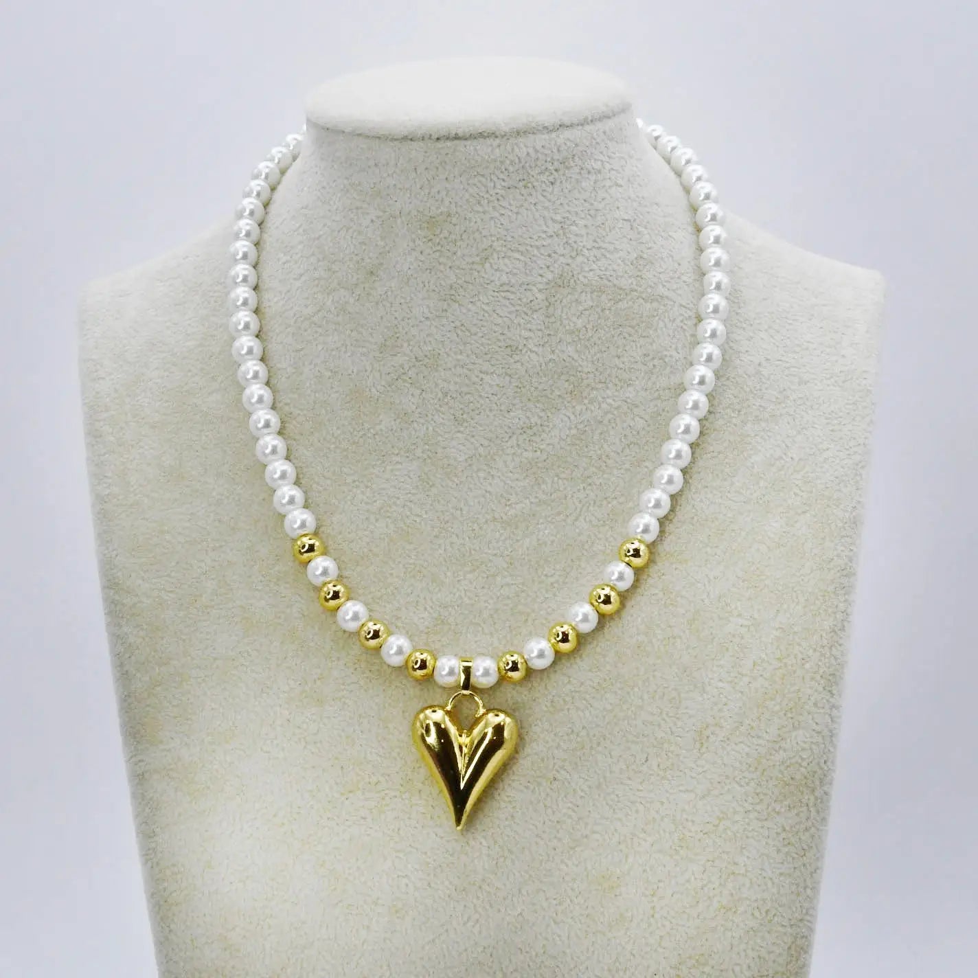 Treasure Jewels - Pearly Teardrop Heart Necklace-110 Jewelry & Hair-Treasure Jewels-July & June Women's Fashion Boutique Located in San Antonio, Texas