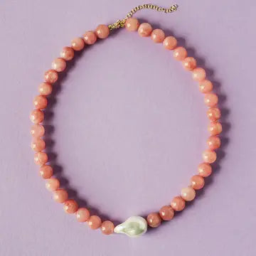 Natalie Beaded Necklace - Pink-110 Jewelry & Hair-MacRae & Co-July & June Women's Fashion Boutique Located in San Antonio, Texas