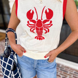 Lobster Knit Tank-230 Sweaters/Cardis-FATE-July & June Women's Fashion Boutique Located in San Antonio, Texas