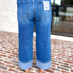 Vervet - High Rise Cuffed Baggy Wide Leg-400 Pants-VEVERT BY FLYING MONKEY-July & June Women's Fashion Boutique Located in San Antonio, Texas