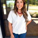 Liverpool - Simplicity Dolman Top - Whipped Cream-210 Casual Blouses-LIVERPOOL JEANS COMPANY-July & June Women's Fashion Boutique Located in San Antonio, Texas