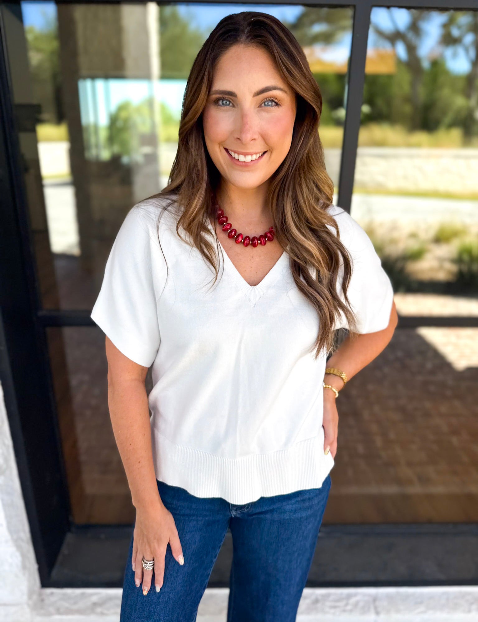 Liverpool - Simplicity Dolman Top - Whipped Cream-210 Casual Blouses-LIVERPOOL JEANS COMPANY-July & June Women's Fashion Boutique Located in San Antonio, Texas