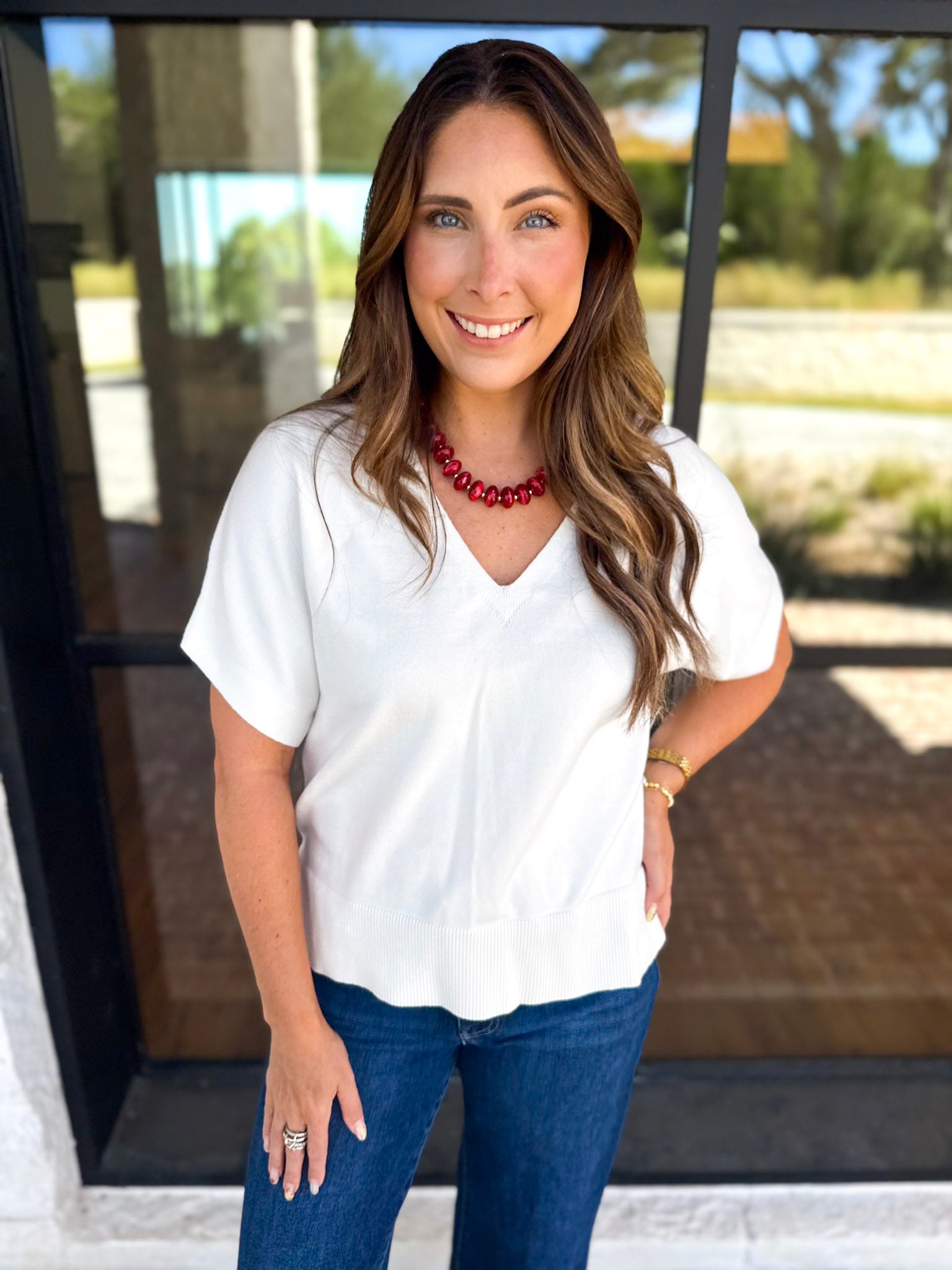 Liverpool - Simplicity Dolman Top - Whipped Cream-210 Casual Blouses-LIVERPOOL JEANS COMPANY-July & June Women's Fashion Boutique Located in San Antonio, Texas