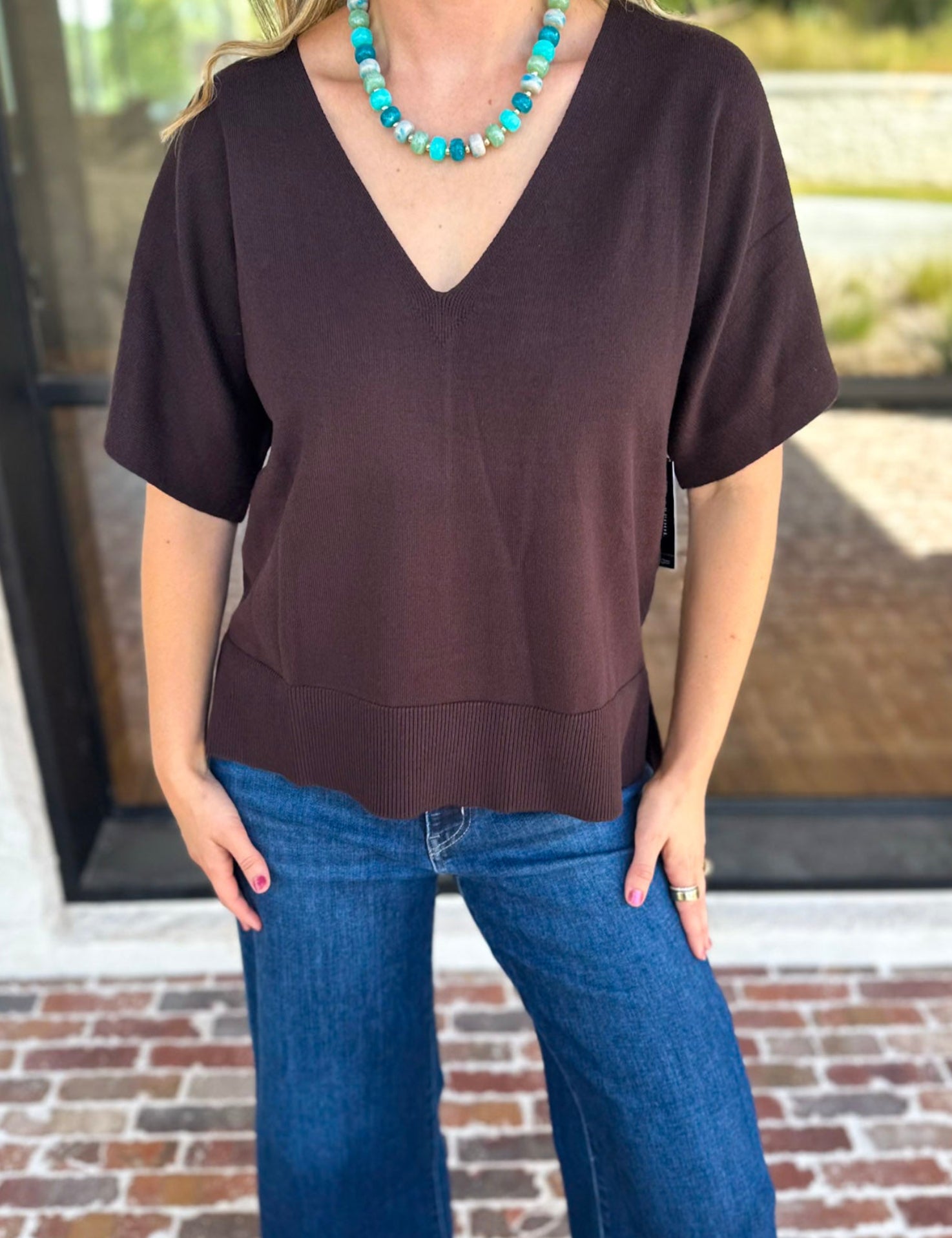 Liverpool - Simplicity Dolman Top - Java-210 Casual Blouses-LIVERPOOL JEANS COMPANY-July & June Women's Fashion Boutique Located in San Antonio, Texas