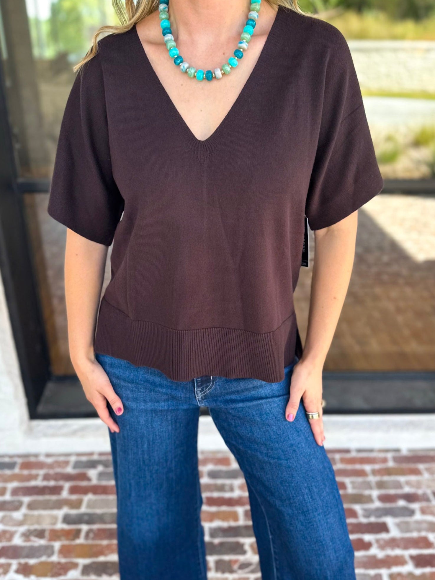 Liverpool - Simplicity Dolman Top - Java-210 Casual Blouses-LIVERPOOL JEANS COMPANY-July & June Women's Fashion Boutique Located in San Antonio, Texas