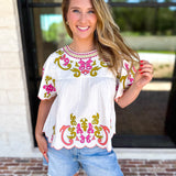 THML - Scalloped Sweetheart Blouse - Ivory-200 Fashion Blouses-THML-July & June Women's Fashion Boutique Located in San Antonio, Texas