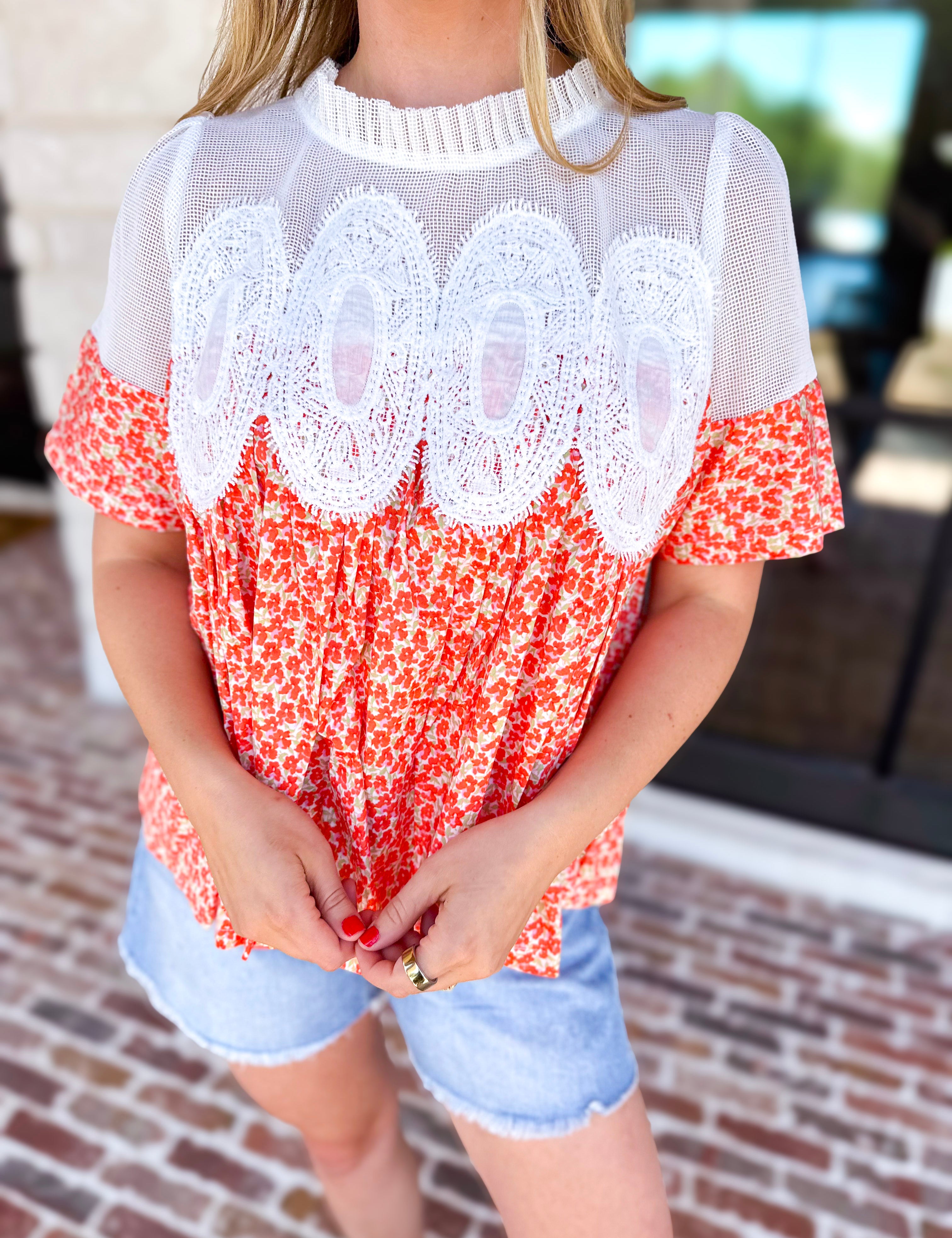 Happy Garden Blouse-200 Fashion Blouses-FATE-July & June Women's Fashion Boutique Located in San Antonio, Texas