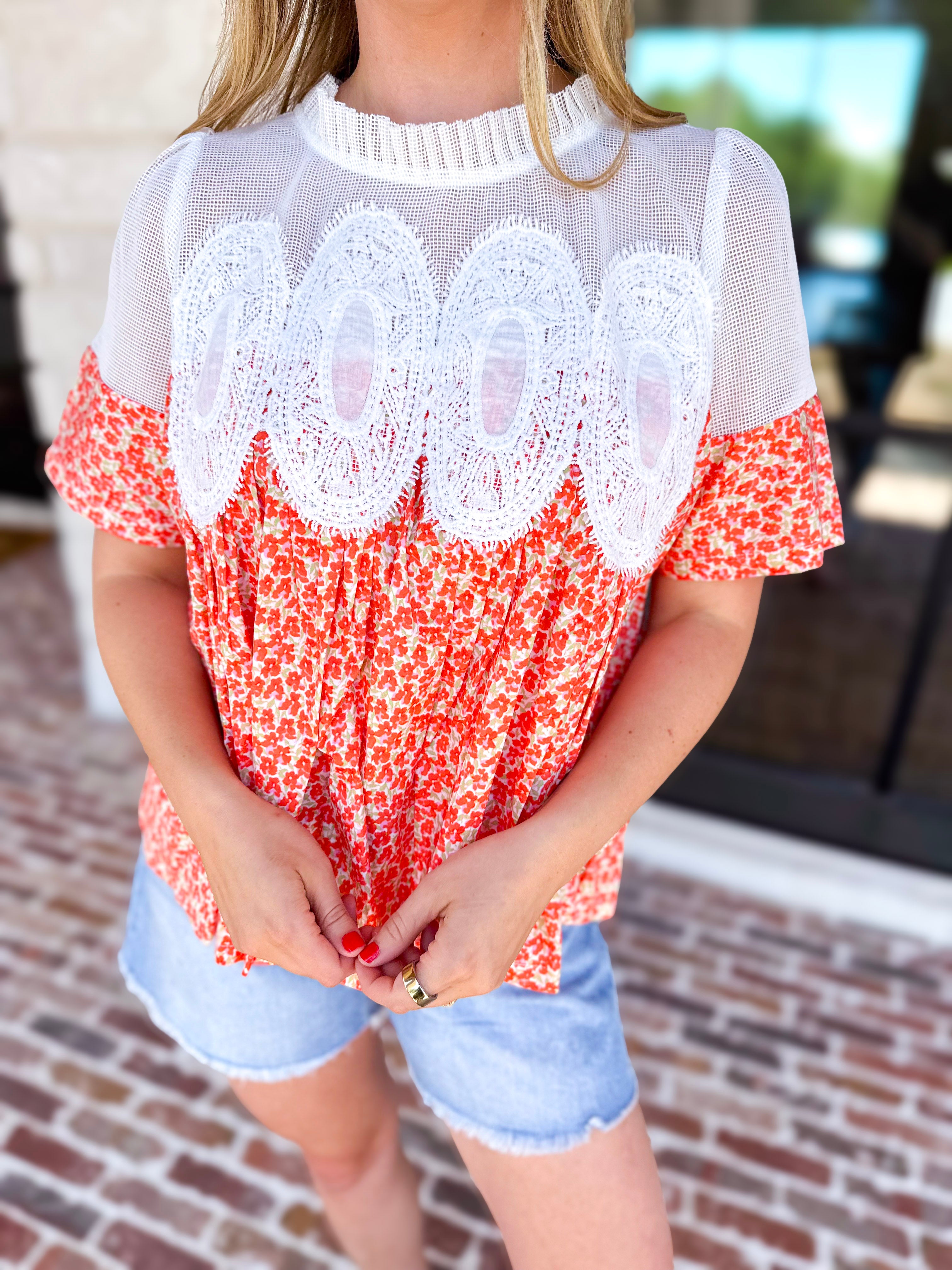 Happy Garden Blouse-200 Fashion Blouses-FATE-July & June Women's Fashion Boutique Located in San Antonio, Texas