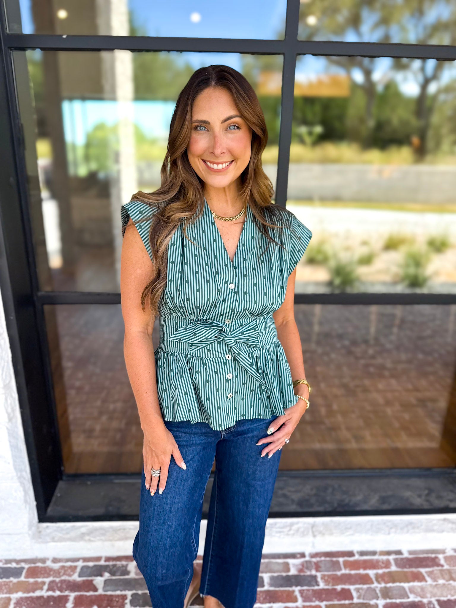 Girls Night Out Blouse - Teal-200 Fashion Blouses-ENTRO-July & June Women's Fashion Boutique Located in San Antonio, Texas