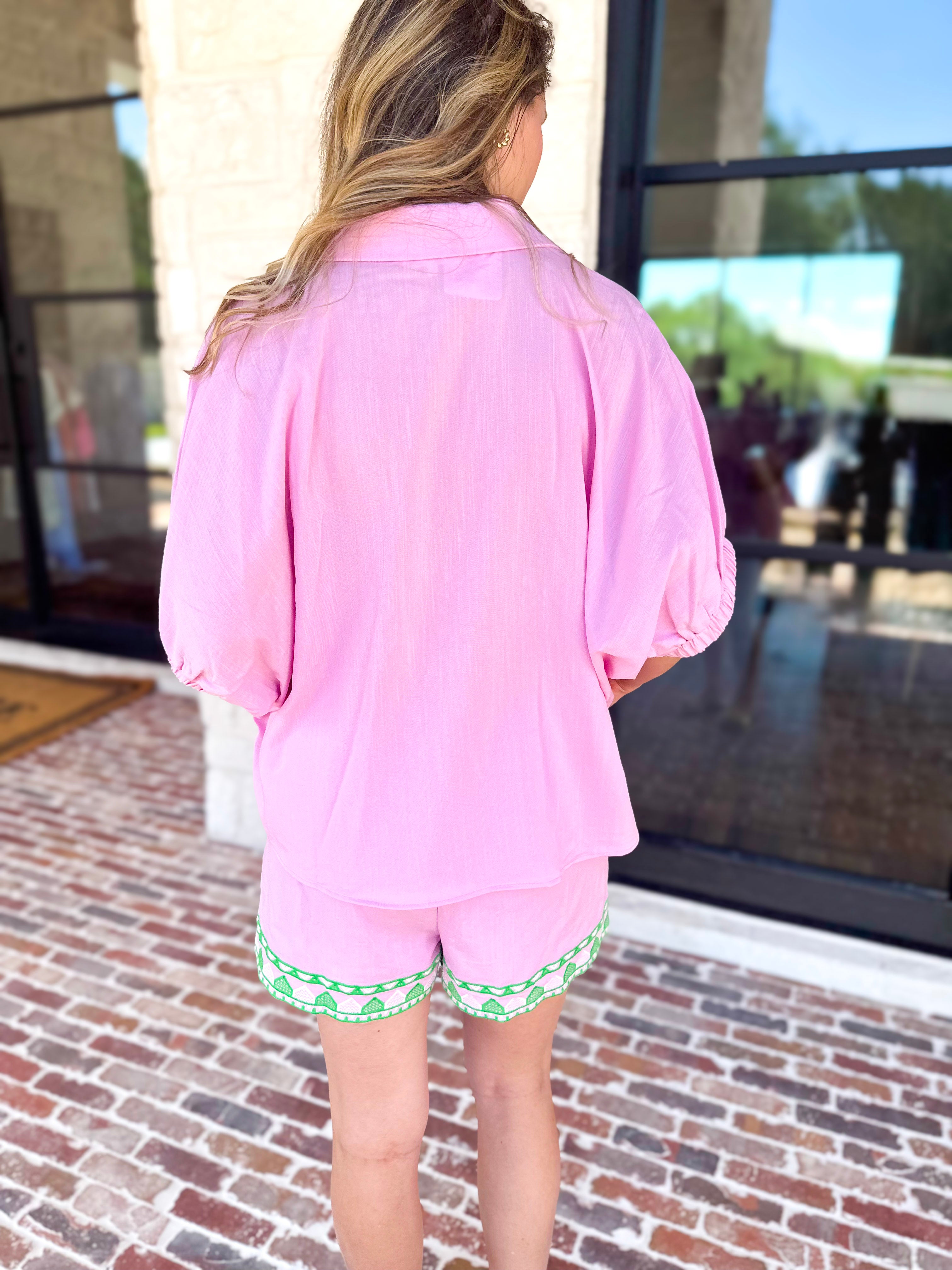 The Cabo Shorts Set - Pink/Green-510 Mini-ENTRO-July & June Women's Fashion Boutique Located in San Antonio, Texas