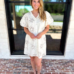 Ivory Sands Floral Mini Dress-510 Mini-JODIFL-July & June Women's Fashion Boutique Located in San Antonio, Texas
