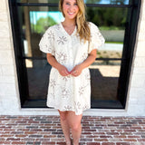 Ivory Sands Floral Mini Dress-510 Mini-JODIFL-July & June Women's Fashion Boutique Located in San Antonio, Texas