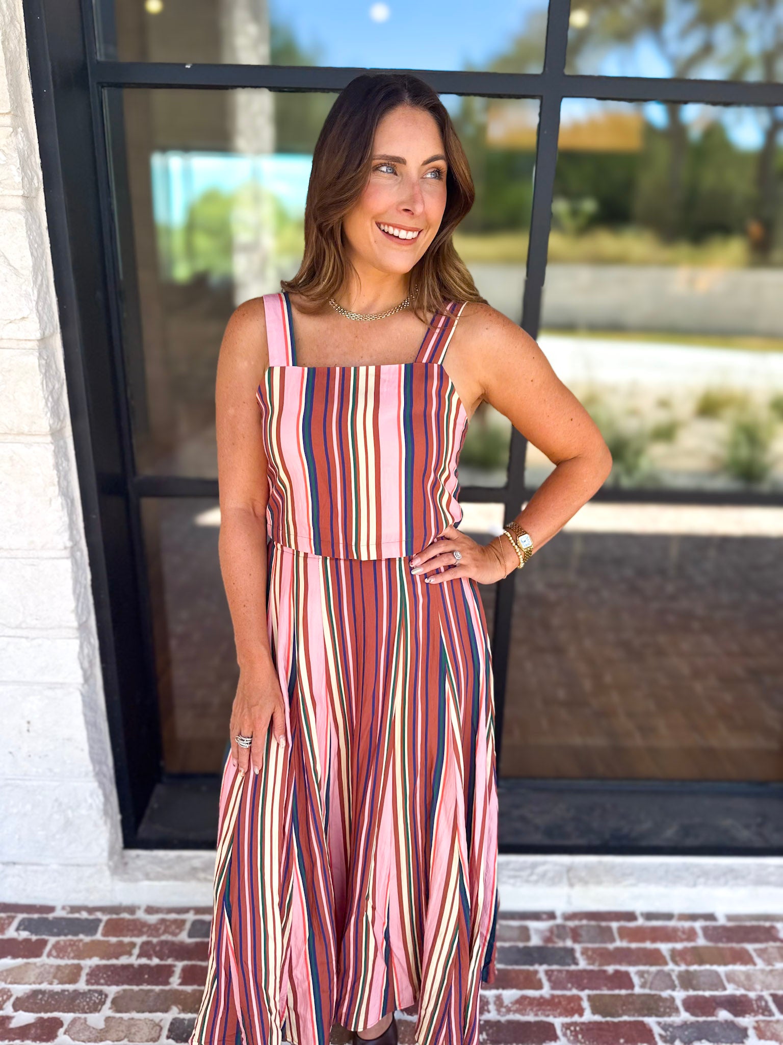 Sunset Evenings Striped Set-500 Midi-TCEC-July & June Women's Fashion Boutique Located in San Antonio, Texas