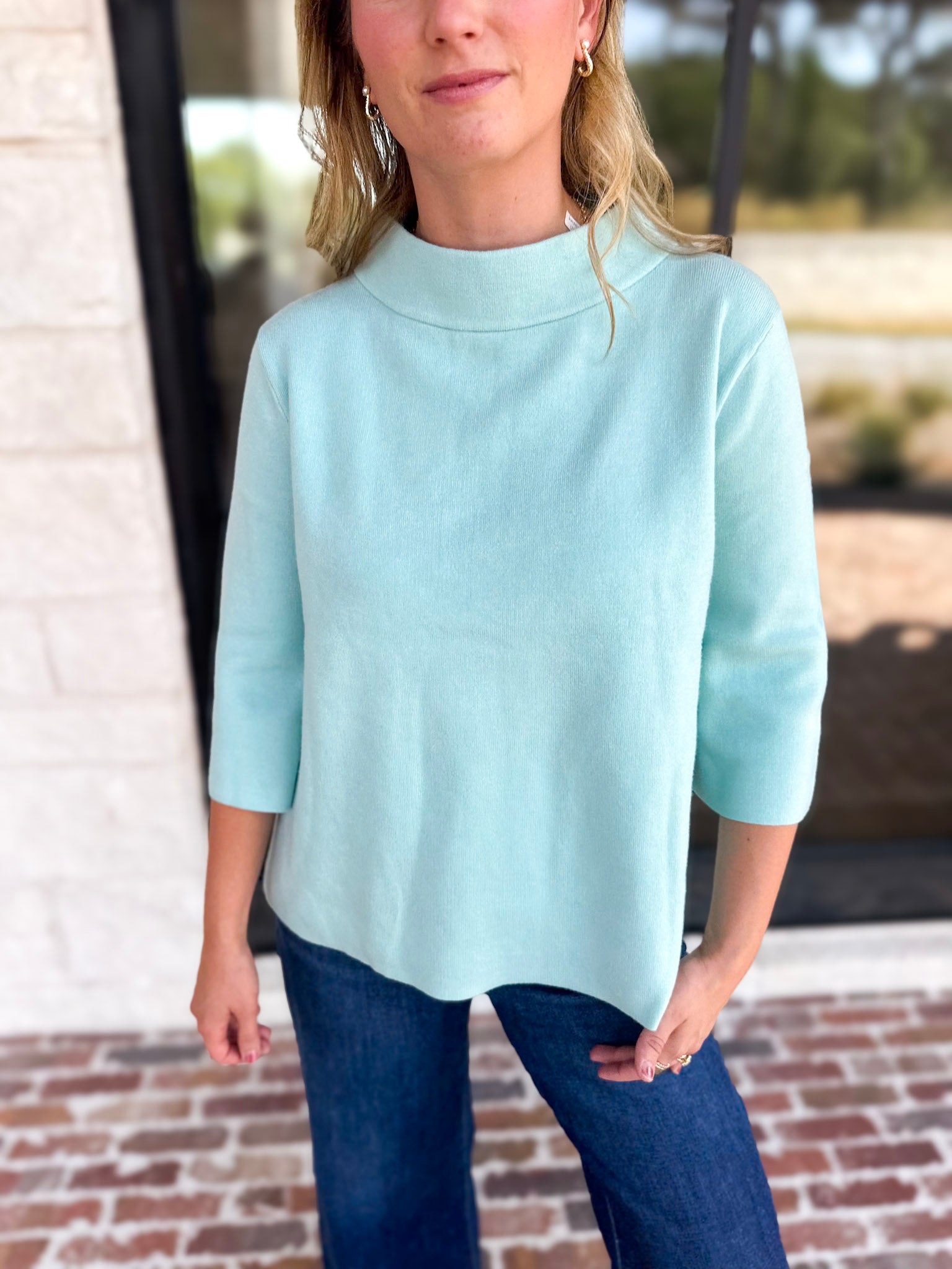 Fresh Start Mock Neck Sweater-230 Sweaters/Cardis-FATE-July & June Women's Fashion Boutique Located in San Antonio, Texas