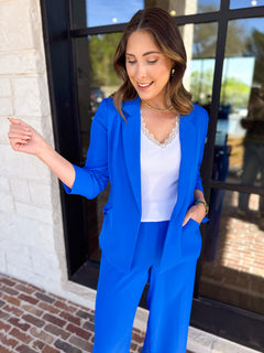 The It Girl Blazer - Electric Blue-600 Outerwear-SKIES ARE BLUE-July & June Women's Fashion Boutique Located in San Antonio, Texas