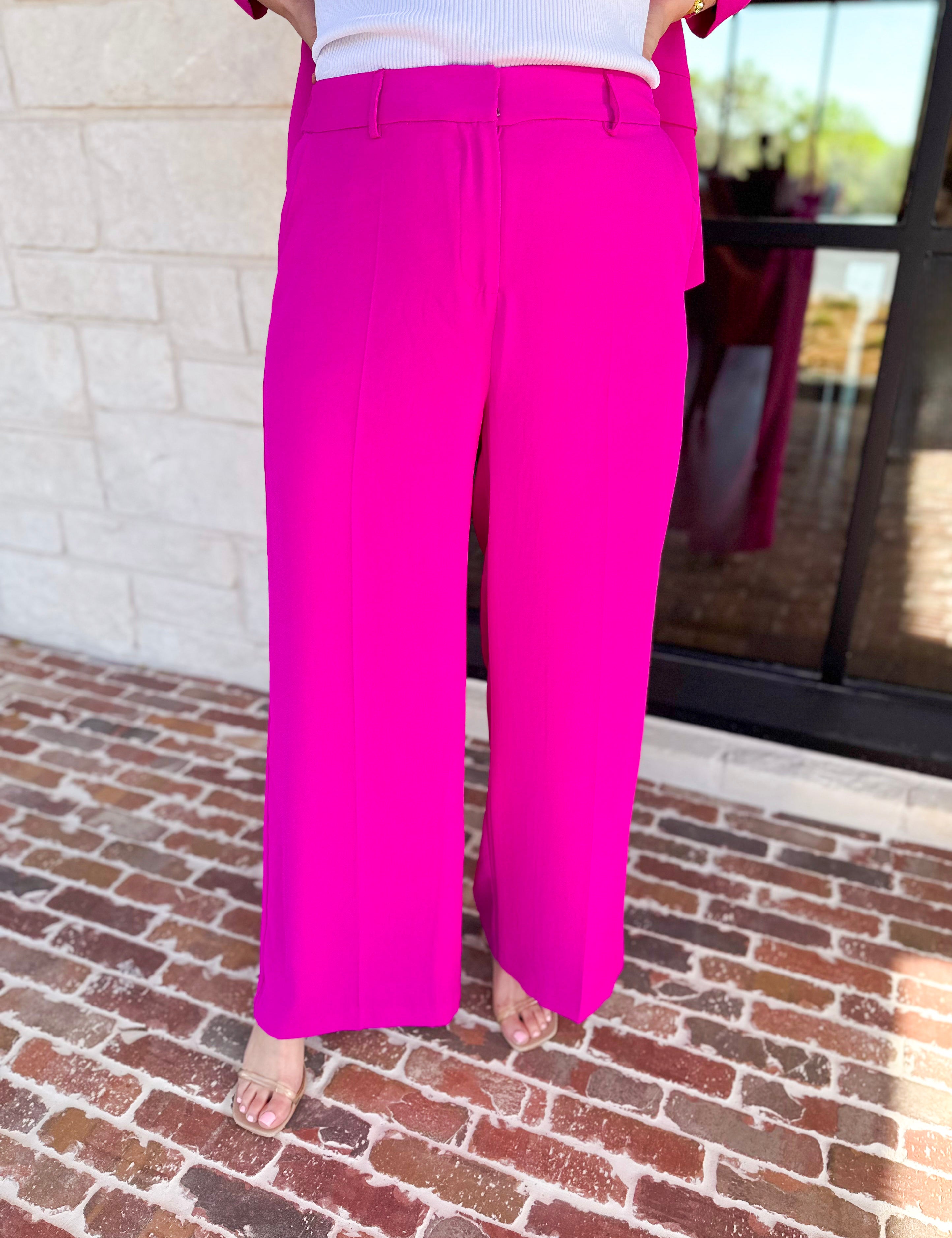 Spring It Girl Trouser - Hot Pink-400 Pants-SKIES ARE BLUE-July & June Women's Fashion Boutique Located in San Antonio, Texas