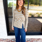 Liverpool - Twist Boat Neck Knit Top-200 Fashion Blouses-LIVERPOOL JEANS COMPANY-July & June Women's Fashion Boutique Located in San Antonio, Texas