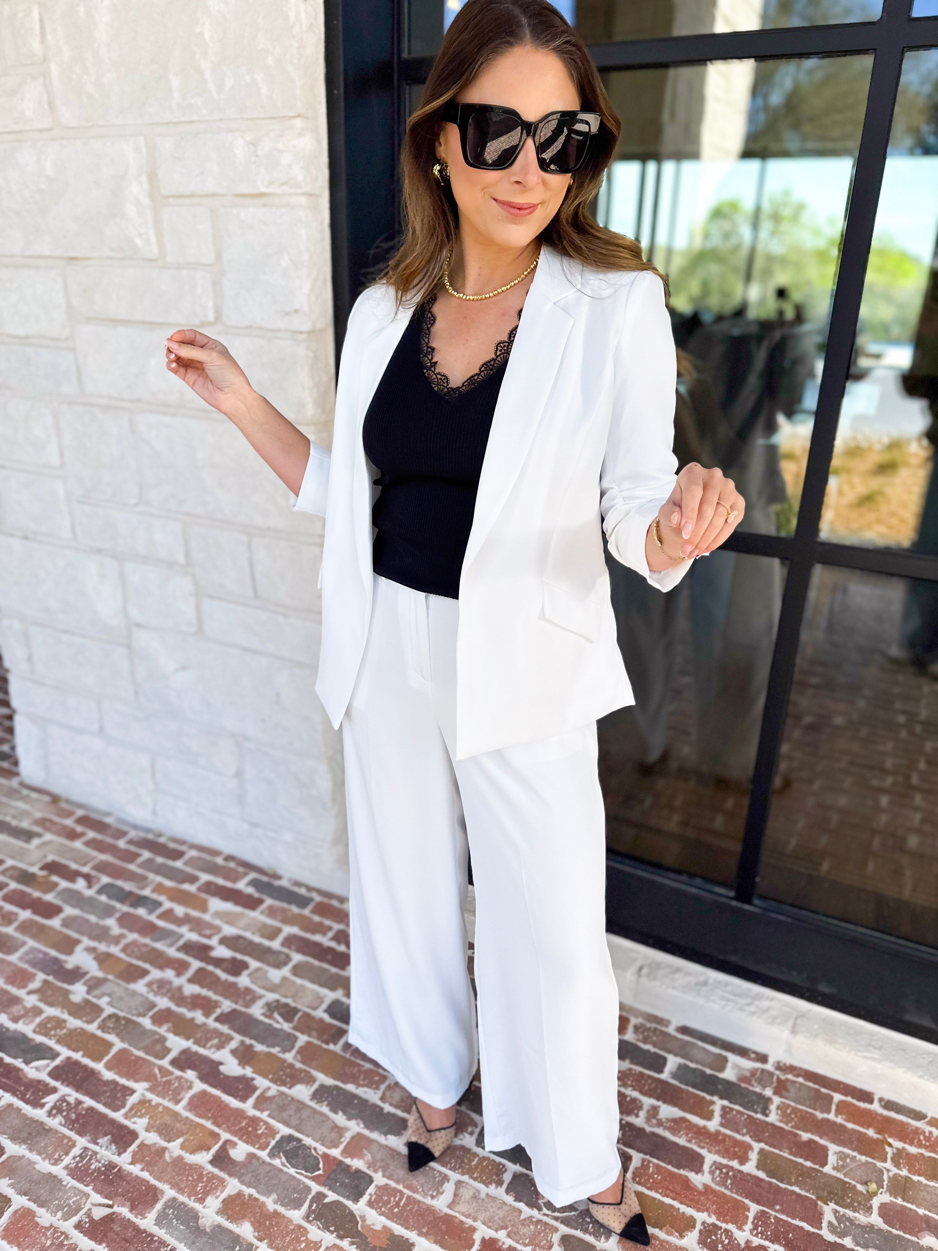 The It Girl Blazer - White-600 Outerwear-SKIES ARE BLUE-July & June Women's Fashion Boutique Located in San Antonio, Texas