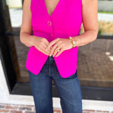 The It Girl Vest - Hot Pink-600 Outerwear-SKIES ARE BLUE-July & June Women's Fashion Boutique Located in San Antonio, Texas