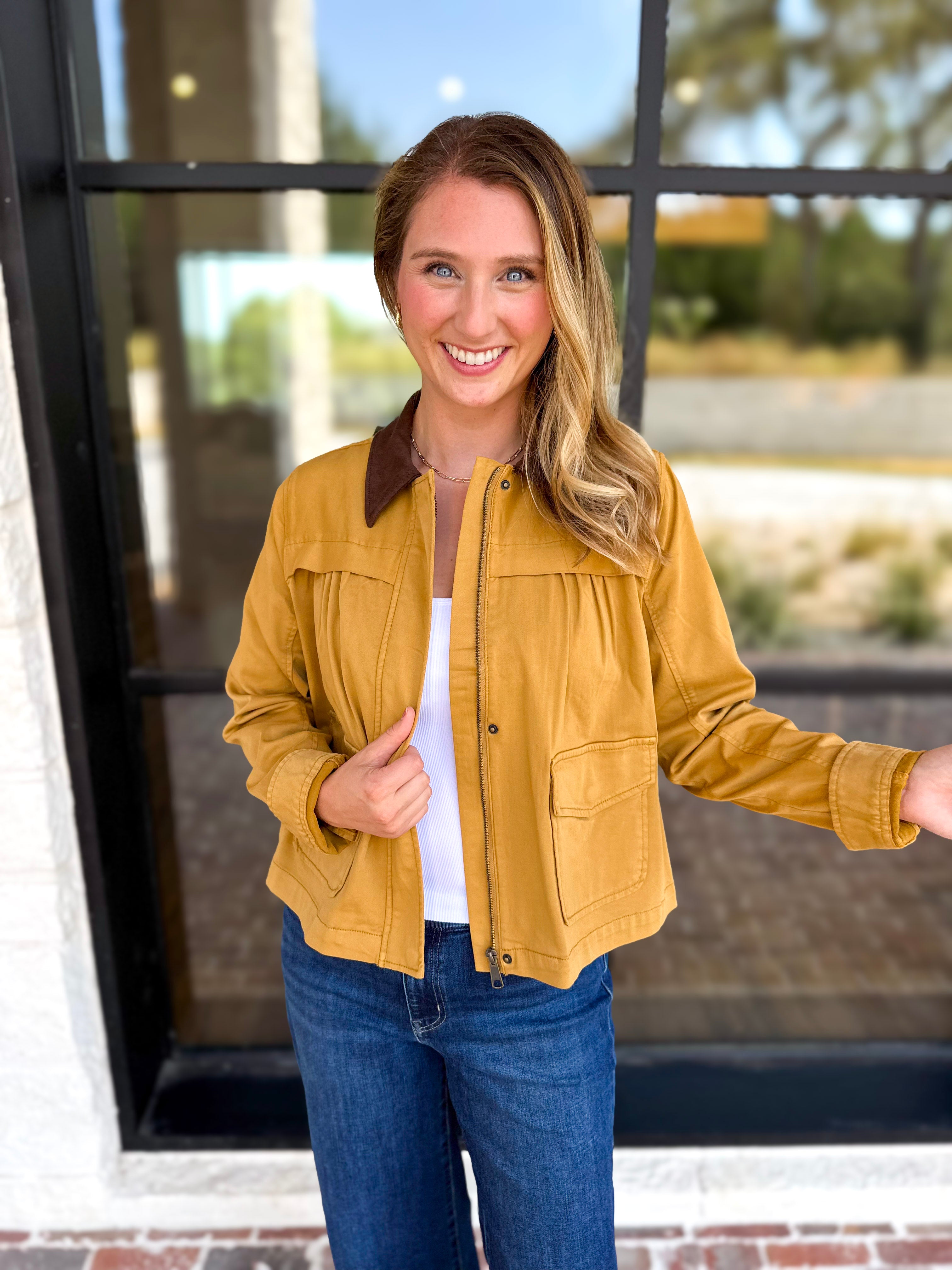 Liverpool - Golden Hour Swing Barn Jacket-600 Outerwear-LIVERPOOL JEANS COMPANY-July & June Women's Fashion Boutique Located in San Antonio, Texas