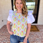 Spring Celebration Blouse - Ivory-200 Fashion Blouses-JODIFL-July & June Women's Fashion Boutique Located in San Antonio, Texas