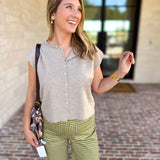 Short Sleeve Everyday Cardigan - Taupe-230 Sweaters/Cardis-DOUBLE ZERO-July & June Women's Fashion Boutique Located in San Antonio, Texas