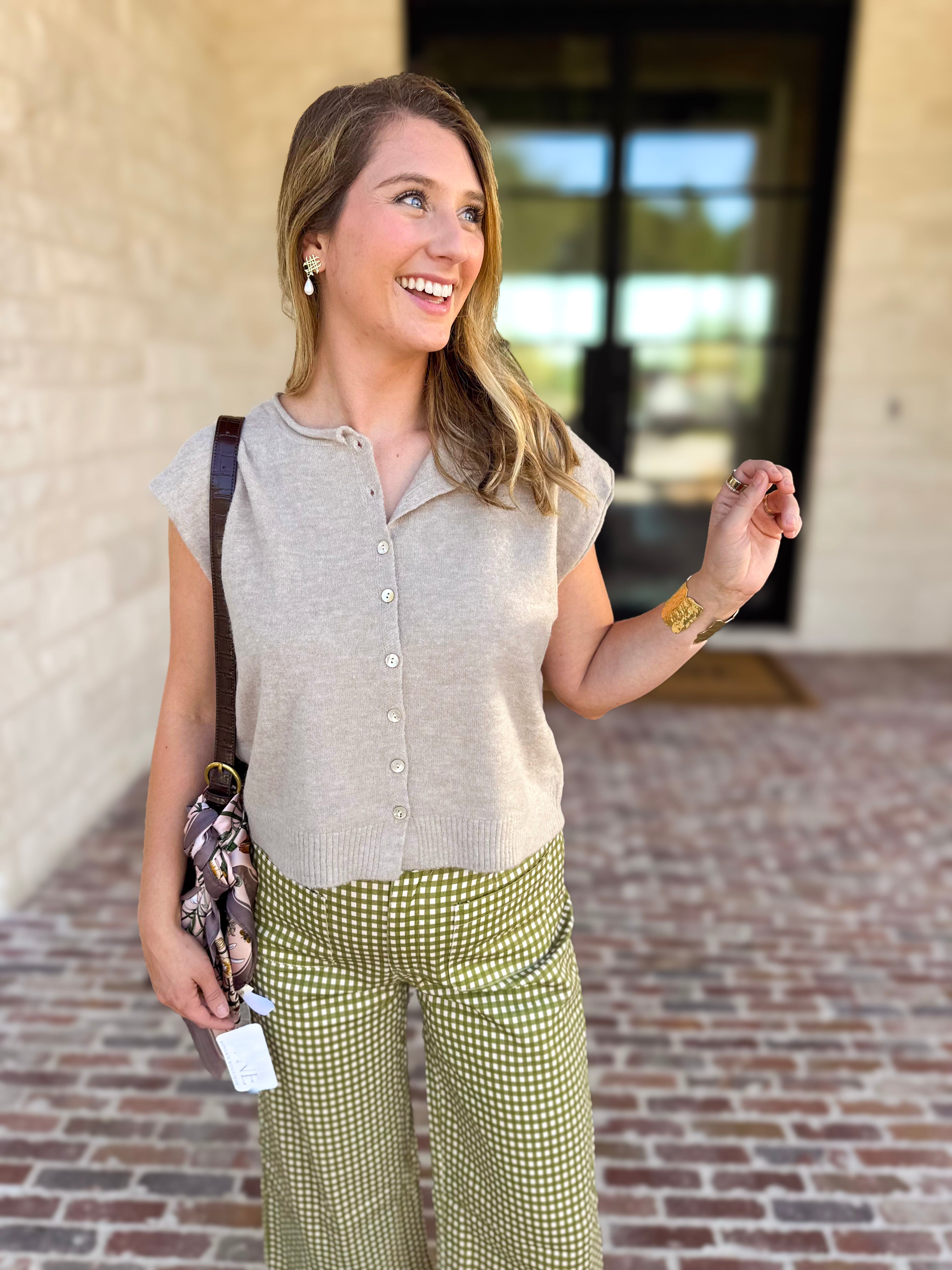Short Sleeve Everyday Cardigan - Taupe-230 Sweaters/Cardis-DOUBLE ZERO-July & June Women's Fashion Boutique Located in San Antonio, Texas