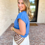Short Sleeve Everyday Cardigan - Ocean Blue-230 Sweaters/Cardis-DOUBLE ZERO-July & June Women's Fashion Boutique Located in San Antonio, Texas