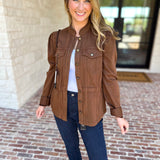 Liverpool - City Girl Puff Sleeve Trucker Jacket-600 Outerwear-LIVERPOOL JEANS COMPANY-July & June Women's Fashion Boutique Located in San Antonio, Texas