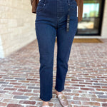 Liverpool - Dark Wash High Rise Straight Leg Jeans-420 Denim-LIVERPOOL JEANS COMPANY-July & June Women's Fashion Boutique Located in San Antonio, Texas