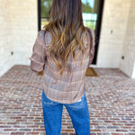 Current Air - Uptown Plaid Button Down Blouse-200 Fashion Blouses-CURRENT AIR CLOTHING-July & June Women's Fashion Boutique Located in San Antonio, Texas