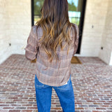 Current Air - Uptown Plaid Button Down Blouse-200 Fashion Blouses-CURRENT AIR CLOTHING-July & June Women's Fashion Boutique Located in San Antonio, Texas