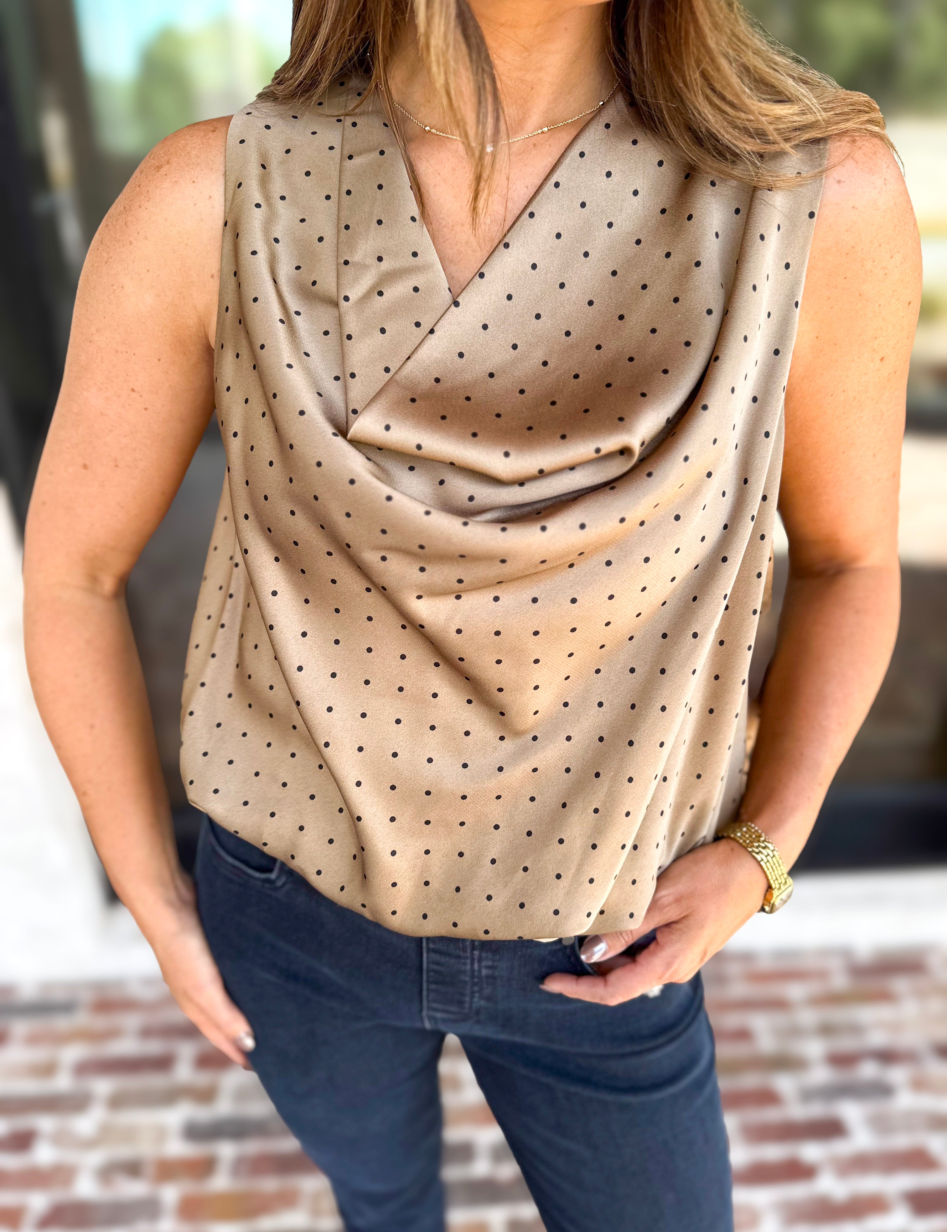 Wine & Dine Satin Blouse-200 Fashion Blouses-ENTRO-July & June Women's Fashion Boutique Located in San Antonio, Texas