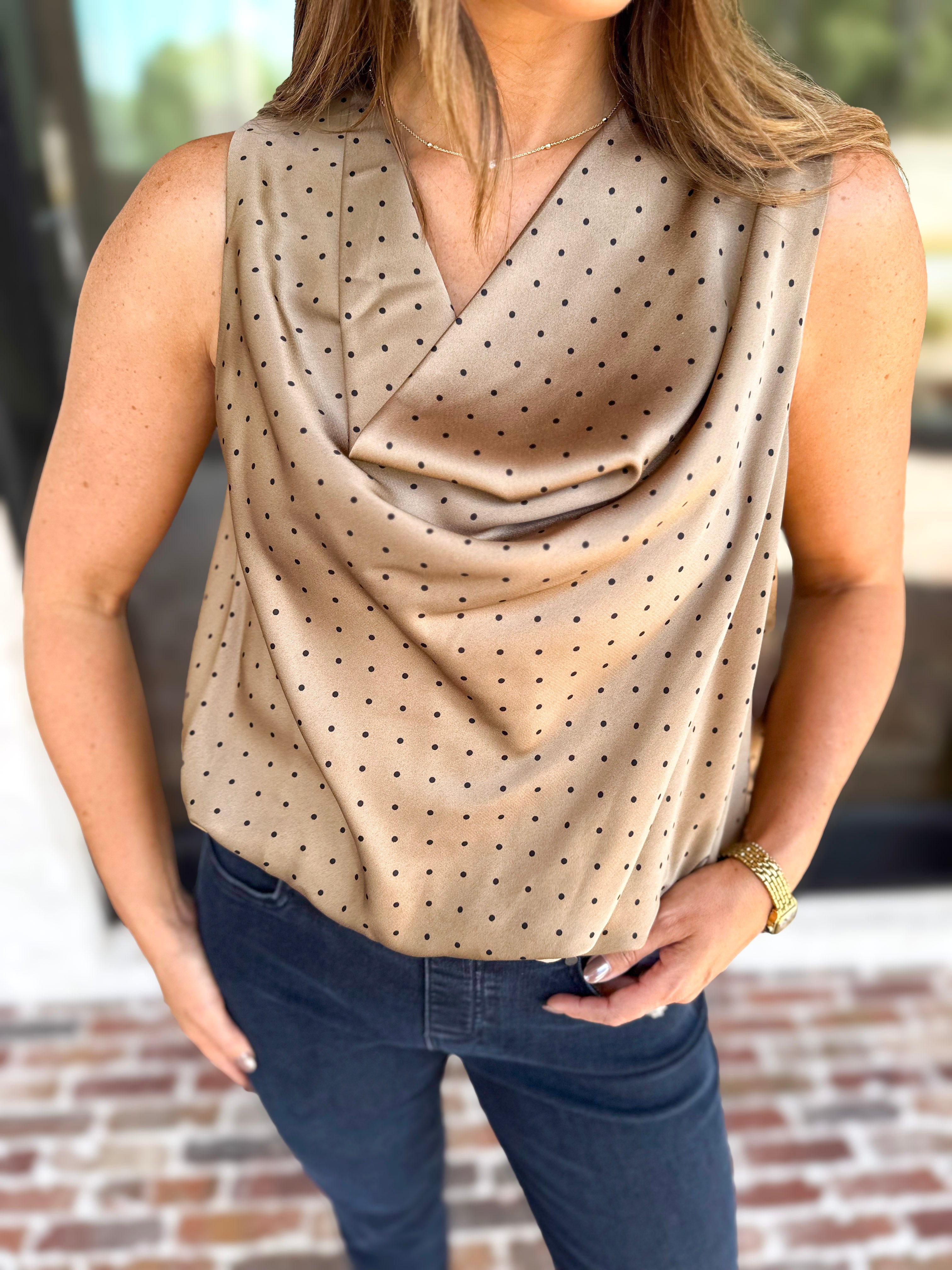 Wine & Dine Satin Blouse-200 Fashion Blouses-ENTRO-July & June Women's Fashion Boutique Located in San Antonio, Texas