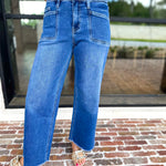 Vervet - High Rise Crop Wide Leg Jeans-400 Pants-VEVERT BY FLYING MONKEY-July & June Women's Fashion Boutique Located in San Antonio, Texas