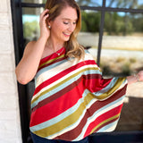 Color Rush One Shoulder Blouse-200 Fashion Blouses-TCEC-July & June Women's Fashion Boutique Located in San Antonio, Texas