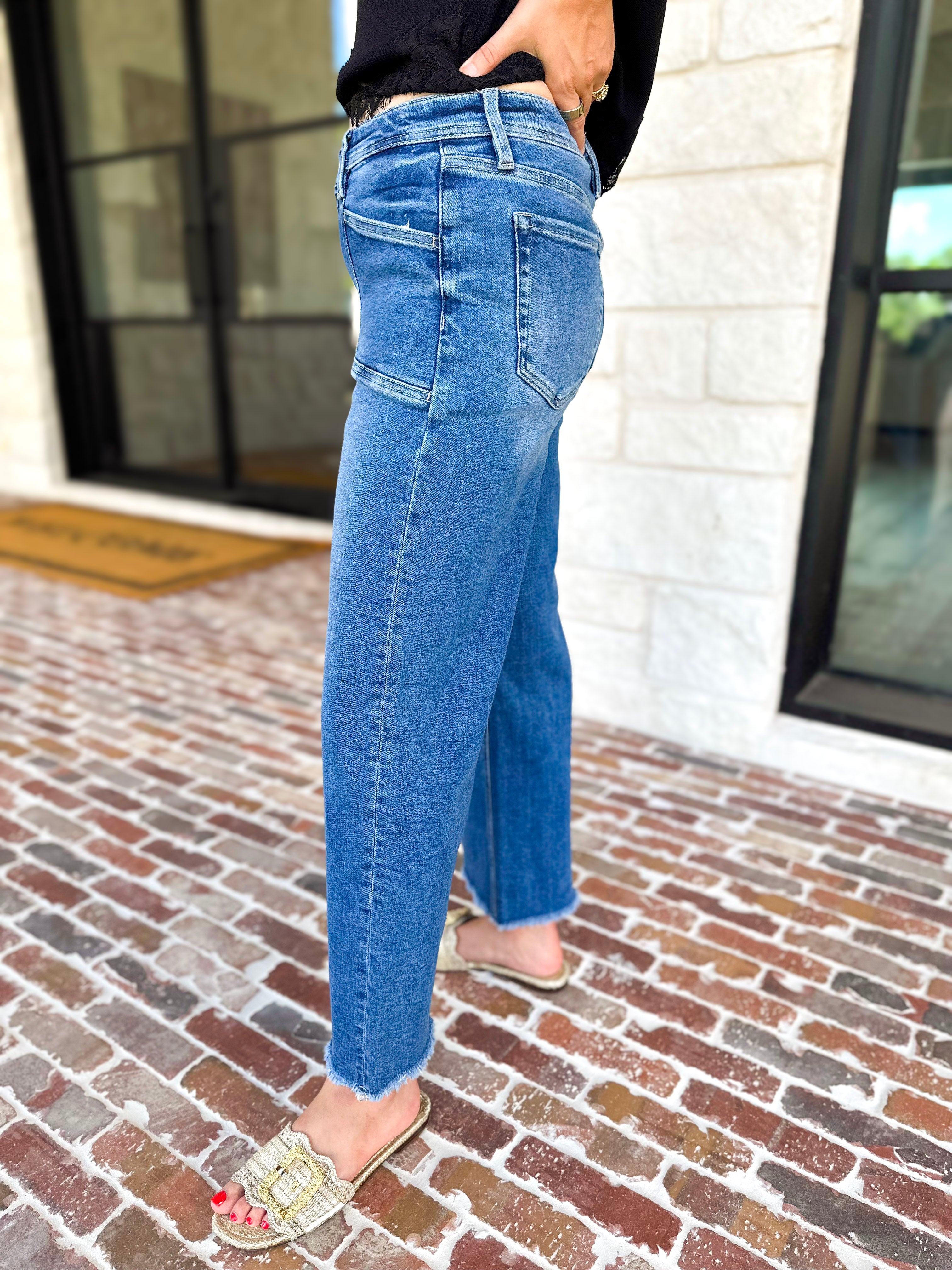 Vervet - High Rise Crop Wide Leg Jeans-400 Pants-VEVERT BY FLYING MONKEY-July & June Women's Fashion Boutique Located in San Antonio, Texas