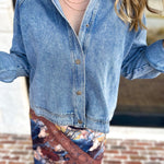 Weekend Signature Denim Shirt Jacket-200 Fashion Blouses-FATE-July & June Women's Fashion Boutique Located in San Antonio, Texas