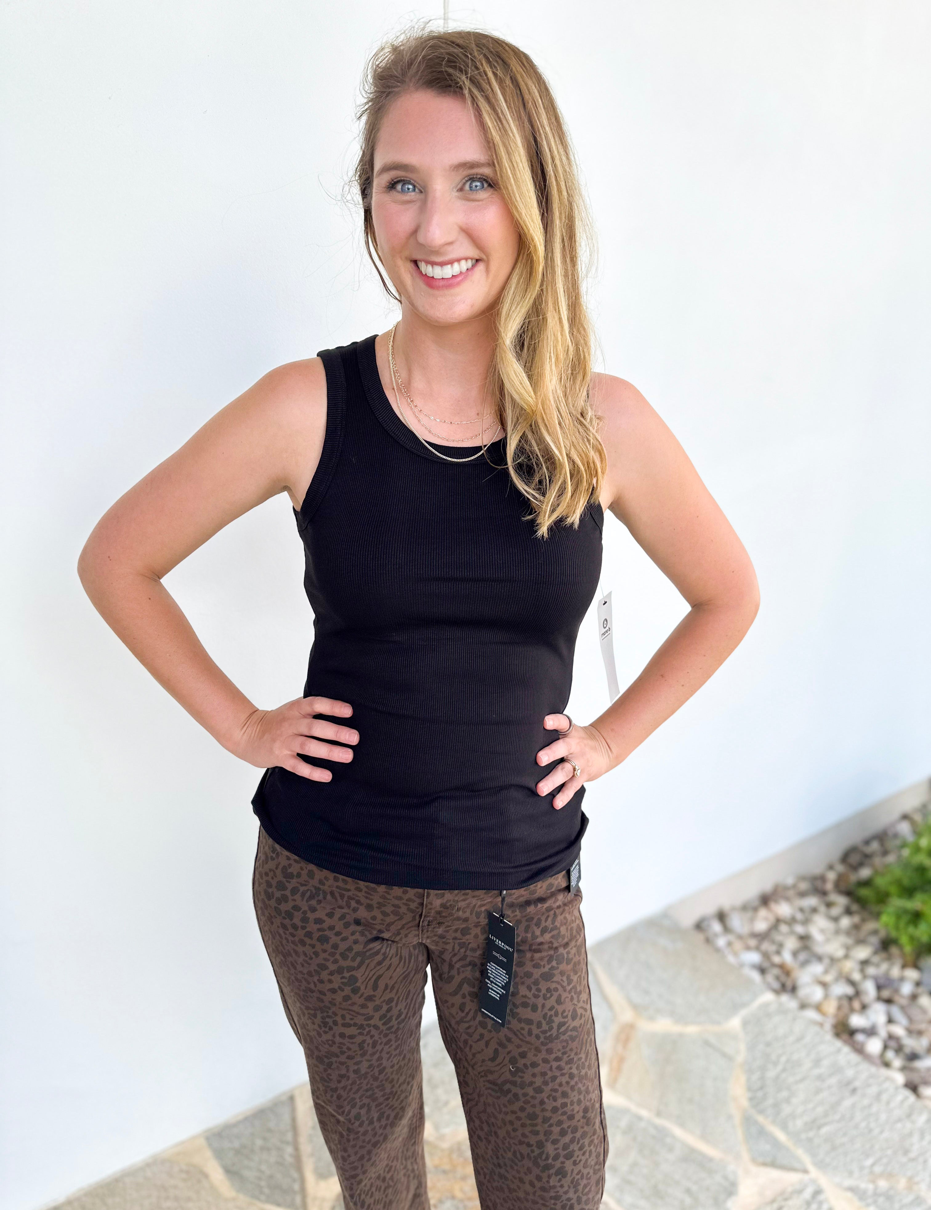 Go-To Ribbed Tank Top - Black-220 Basic Tops-MONO B-July & June Women's Fashion Boutique Located in San Antonio, Texas
