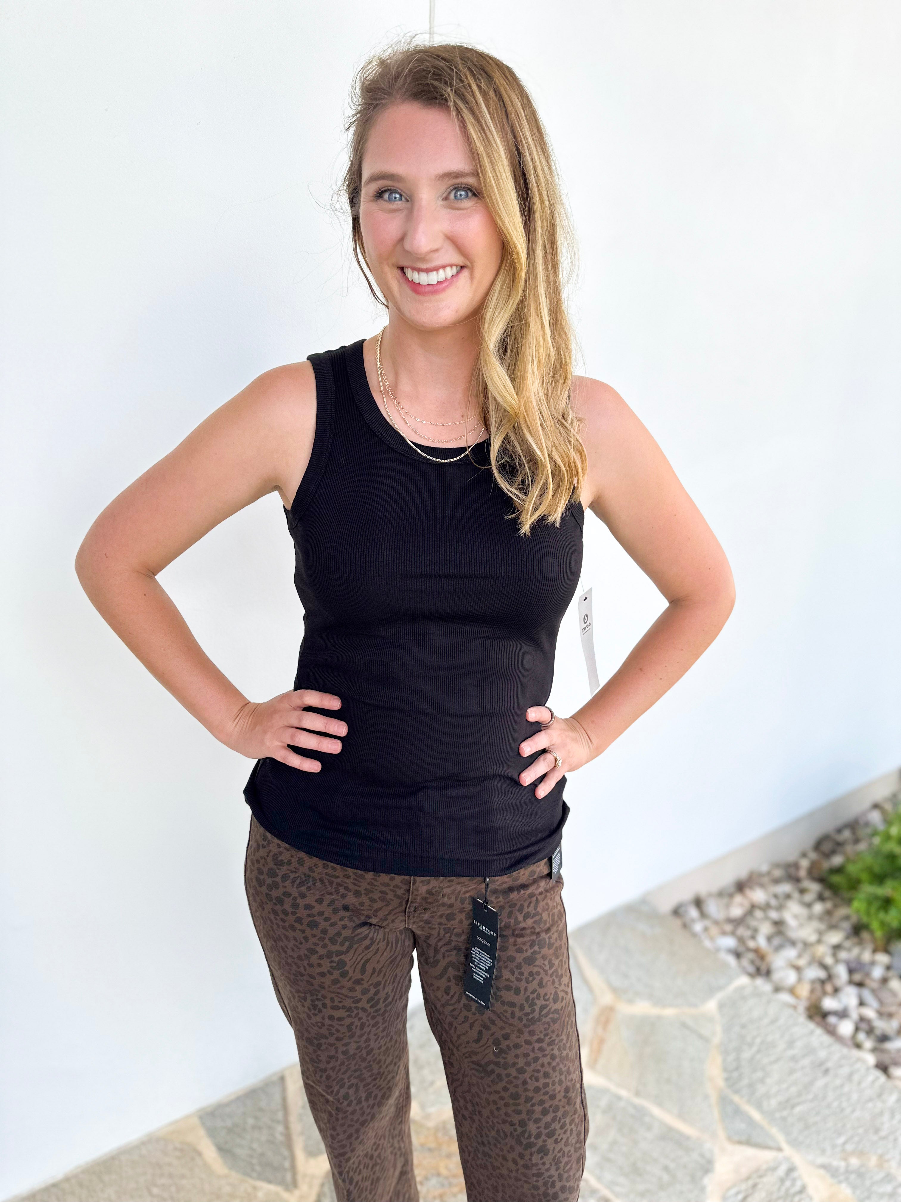 Go-To Ribbed Tank Top - Black-220 Basic Tops-MONO B-July & June Women's Fashion Boutique Located in San Antonio, Texas