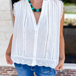 Feminine Ivory Lace Blouse-200 Fashion Blouses-FATE-July & June Women's Fashion Boutique Located in San Antonio, Texas