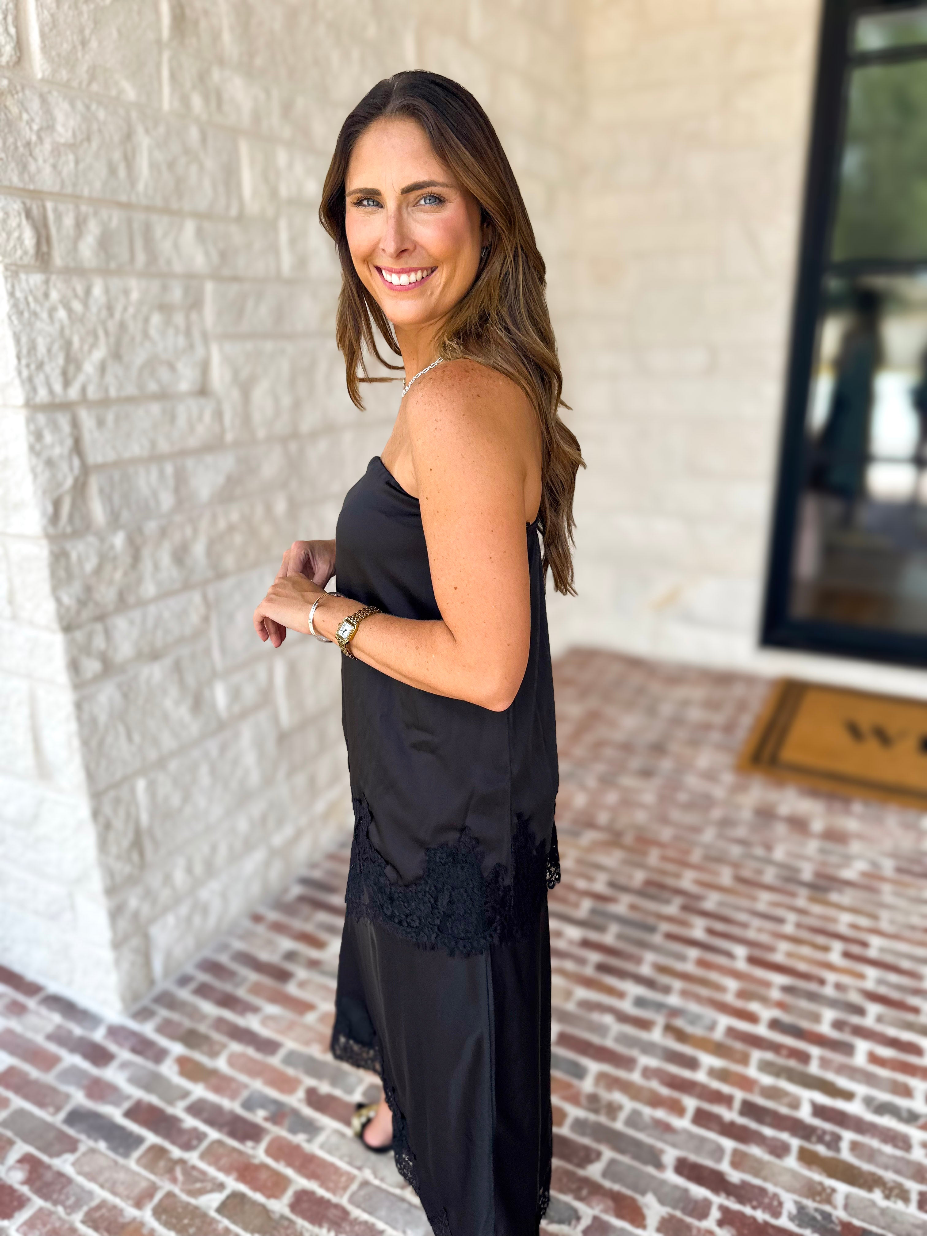 Satin & Lace Date Night Set-500 Midi-TCEC-July & June Women's Fashion Boutique Located in San Antonio, Texas