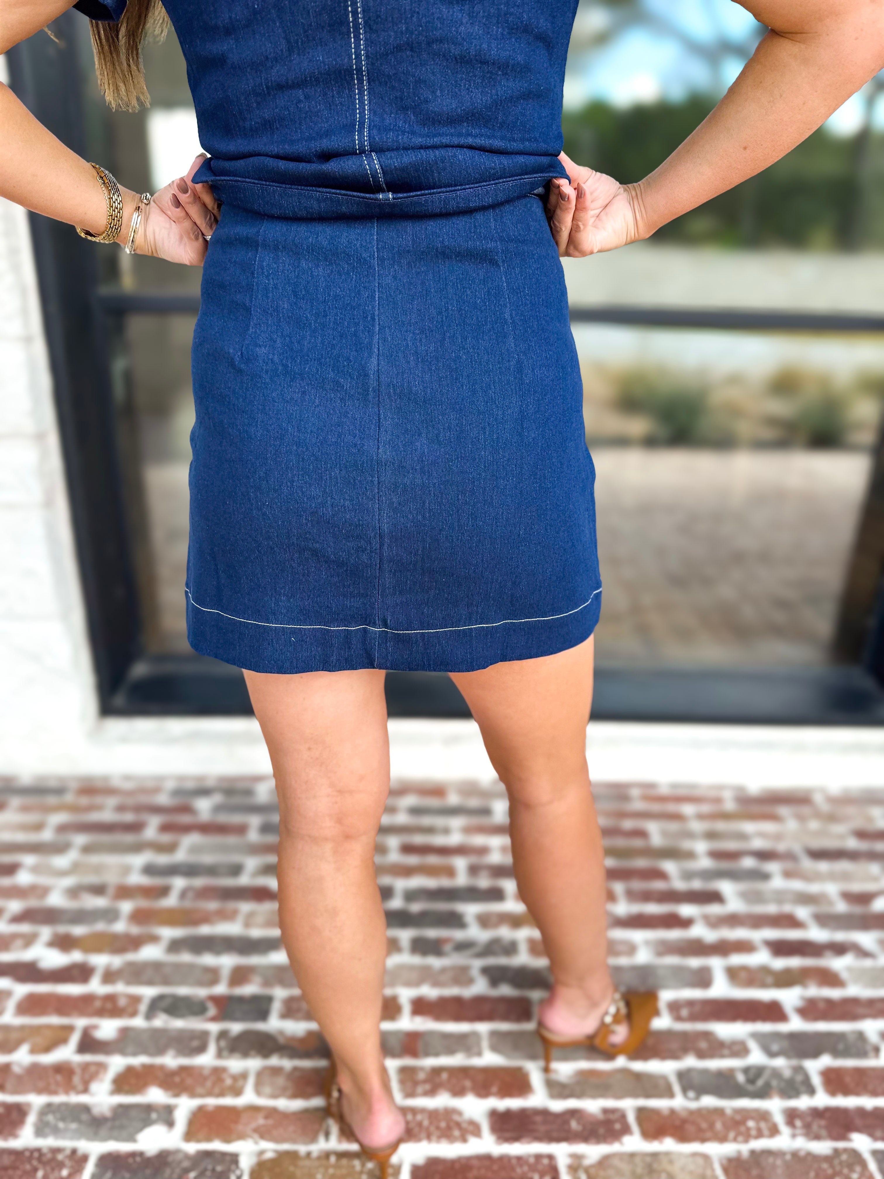 Kendall Denim Mini Skirt-410 Shorts/Skirts-TCEC-July & June Women's Fashion Boutique Located in San Antonio, Texas