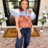 THML - Neutral Garden Blouse-200 Fashion Blouses-THML-July & June Women's Fashion Boutique Located in San Antonio, Texas